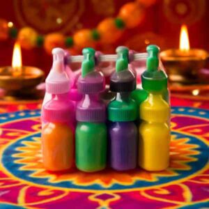 vibrant mini rangoli bottle set
